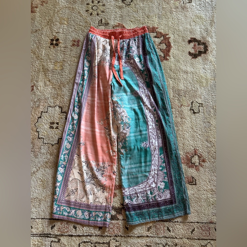 Bohemian Multicolor Wide-Leg Pants